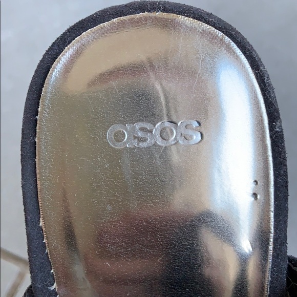 ASOS black suede platform heeled sandals - Picture 3 of 6